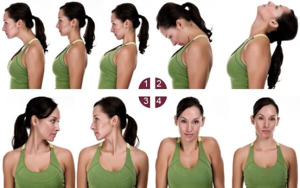 Un complejo de ejercicios de gimnasia para el cuello para la osteocondrosis
